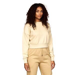 Juice Womens/Ladies Catalina Crew Neck Crop Sweatshirt / Stone